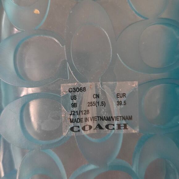 Coach Ulyssa Clear Blue Pool Slides  size 9 - Picture 2 of 6